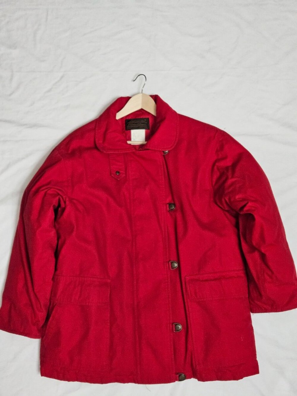 Vintage Eddie Bauer Gorpcore Goose Down Parka Coat Red Oversized Fits M L XL